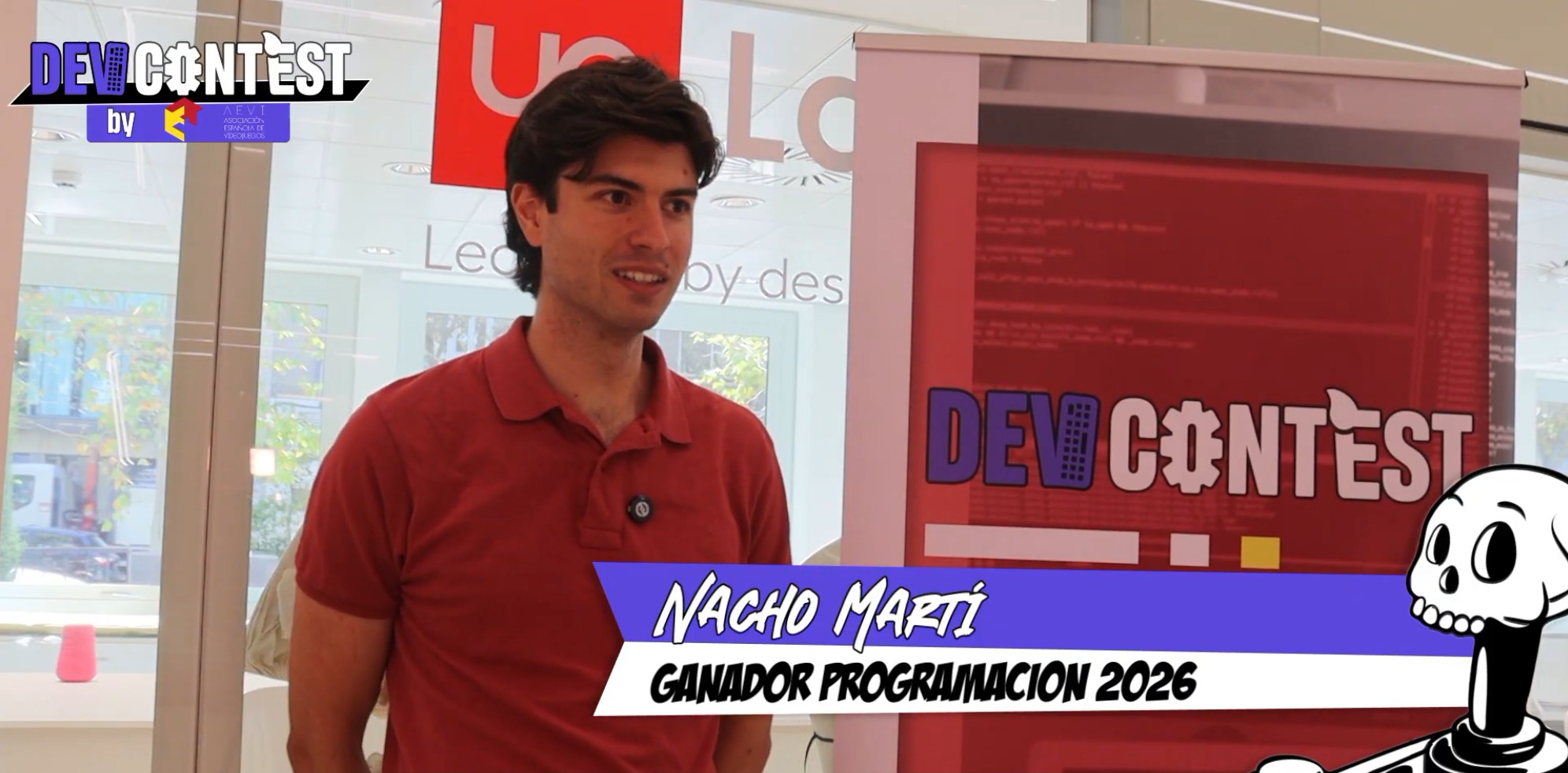 Nacho Martí, ganador del premio de Programación, entrevistado tras la final
